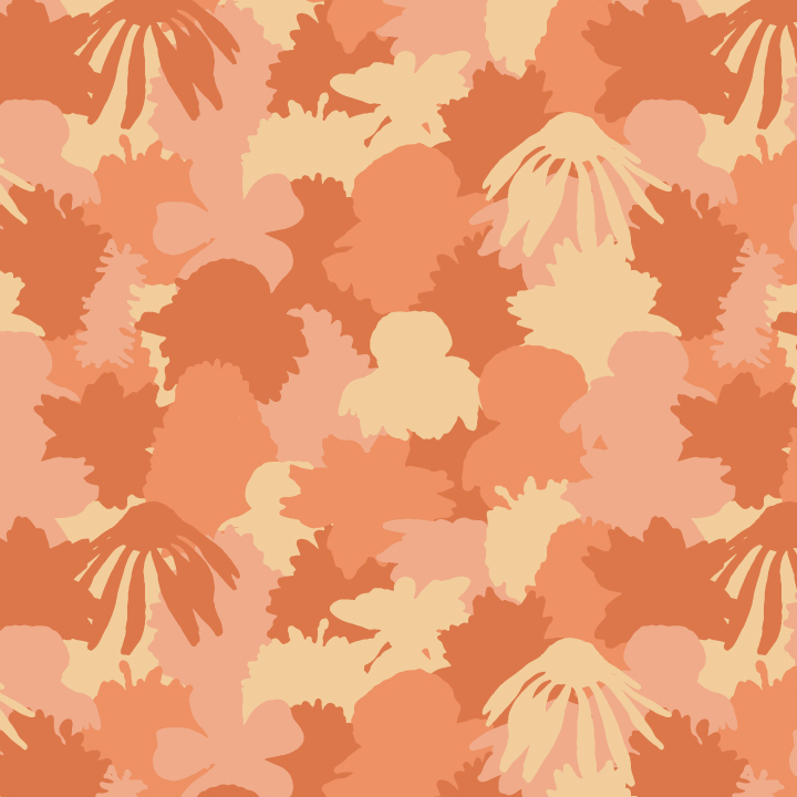 Floral camouflage - Red Lisa's Garden July flowers fabric collection by Atelier Danielle