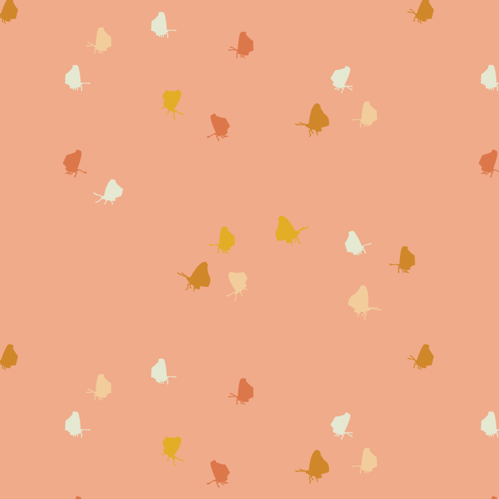 Butterfly confetti - Peach Lisa's Garden: July flowers fabric collection by Atelier Danielle