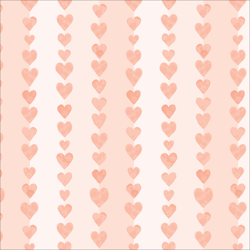 Little Lion - Hearts and Stripes in Seashell and Peach by Atelier Danielle