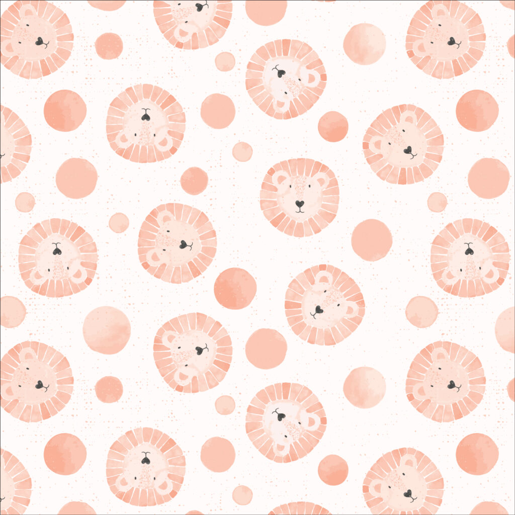 Little Lion - The lion and the moon in Peach by Atelier Danielle