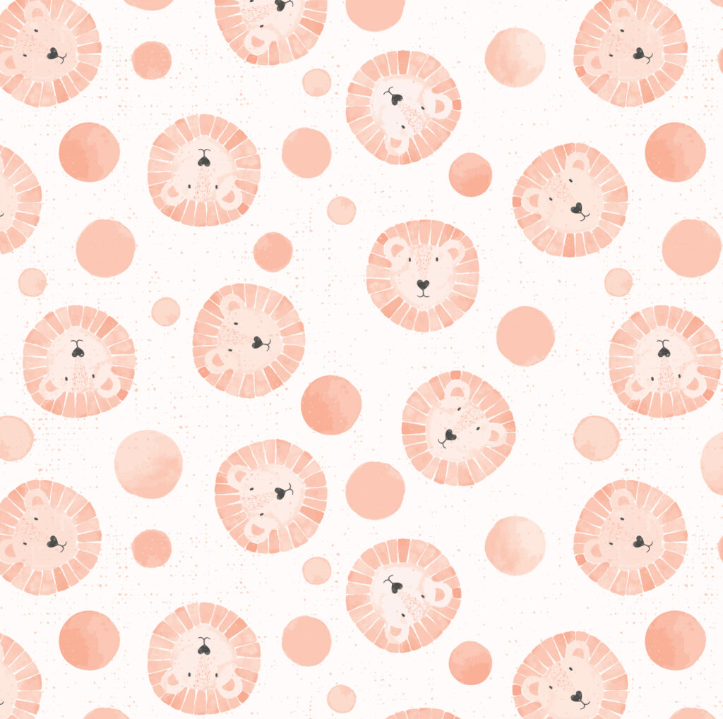 Little Lion - The lion and the moon in Peach by Atelier Danielle