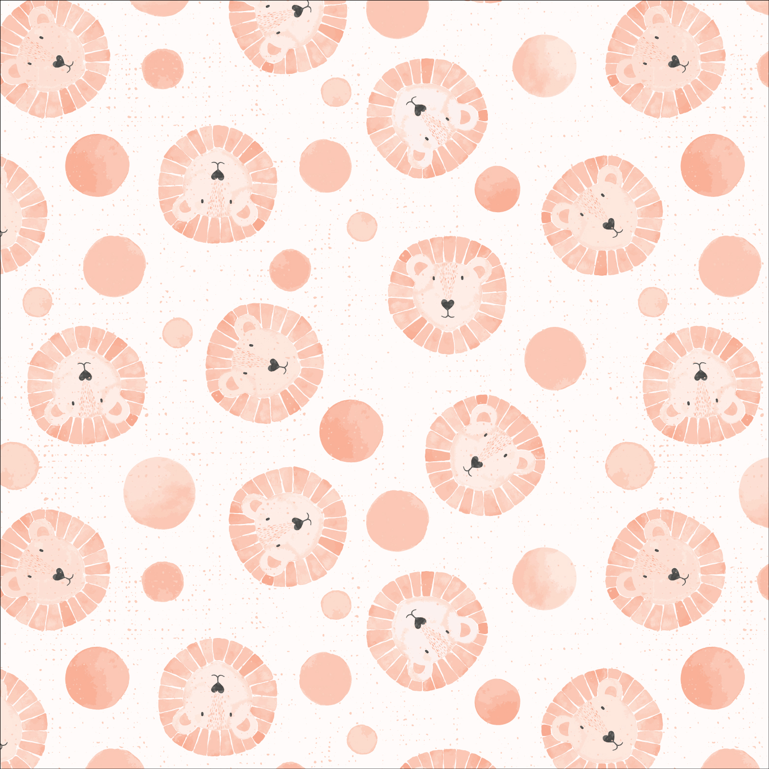 Little Lion - The lion and the moon in Peach by Atelier Danielle