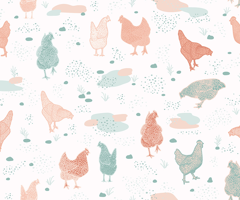 Busy Chicken in Offwhite - Large