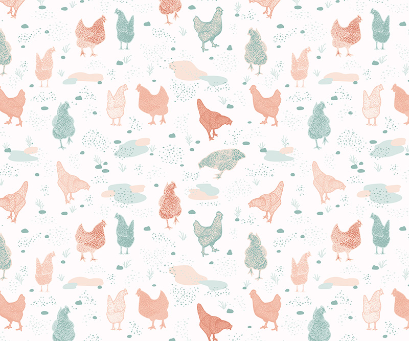 Busy Chicken in Offwhite - Medium