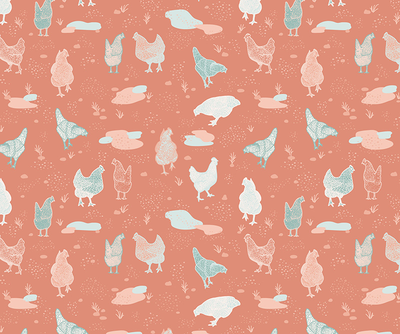 Busy Chicken in Pastel red - Medium