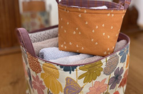 Lagom storage bins with floral prints by Atelier Danielle