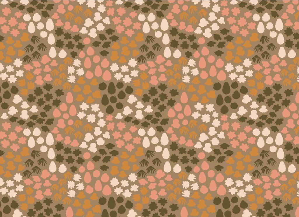 Fading flowers in Khaki by Atelier Danielle - Fall's enchantment fabric collections