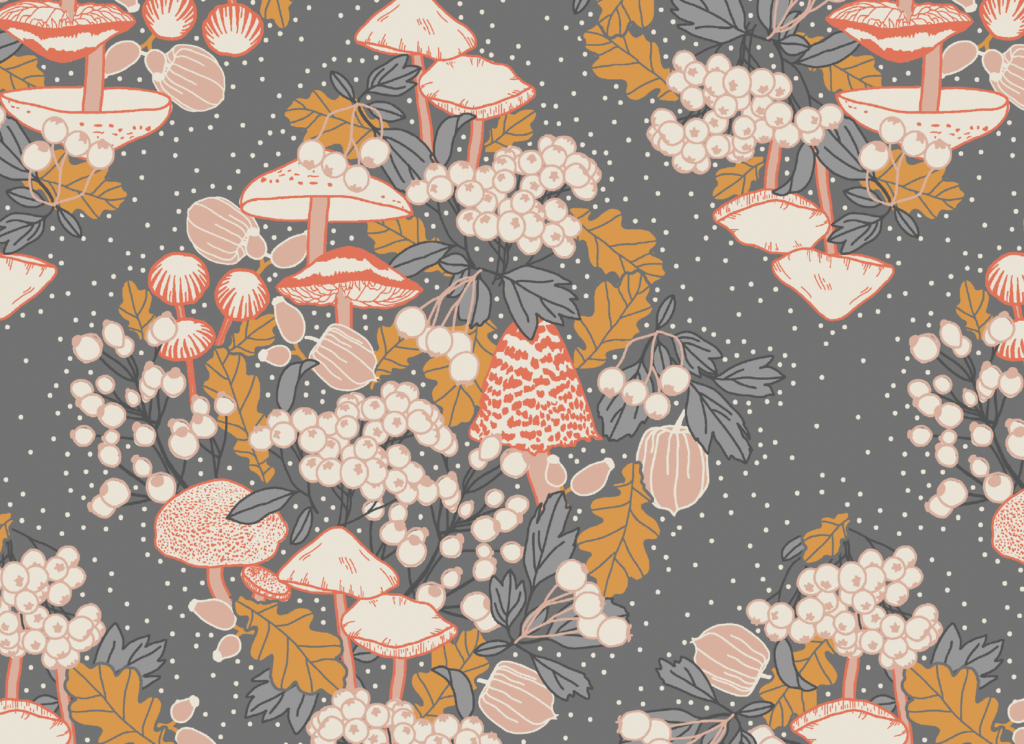 Magic forest in Morning fog by Atelier Danielle - Fall's enchantment fabric collections