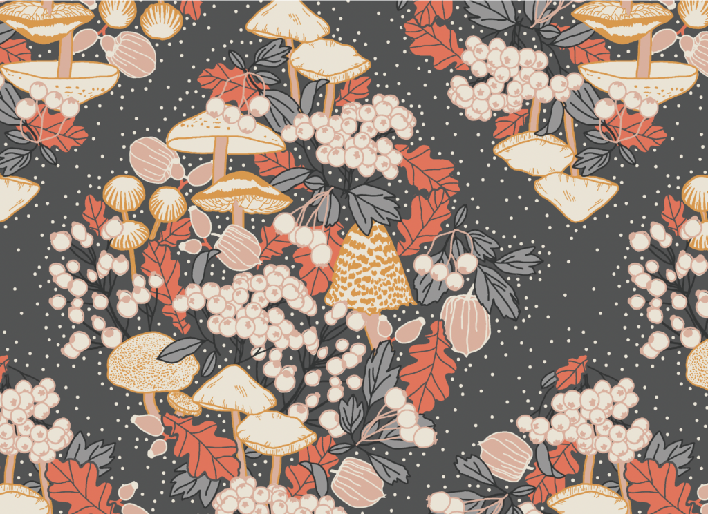Magic forest in Midnight hour by Atelier Danielle - Fall's enchantment fabric collections