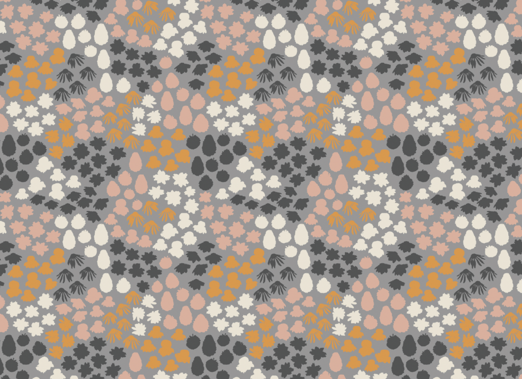 Fading flowers in Pewter by Atelier Danielle - Fall's enchantment fabric collections