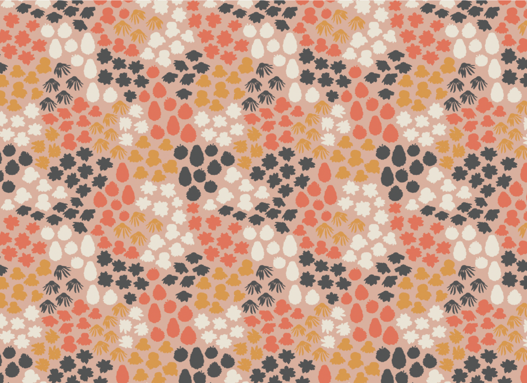 Fading flowers in Clay pink by Atelier Danielle - Fall's enchantment fabric collections